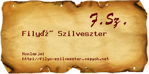 Filyó Szilveszter névjegykártya